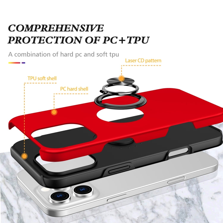 For iPhone 16 Pro Max Magnetic Ring Holder Phone Case(Red)