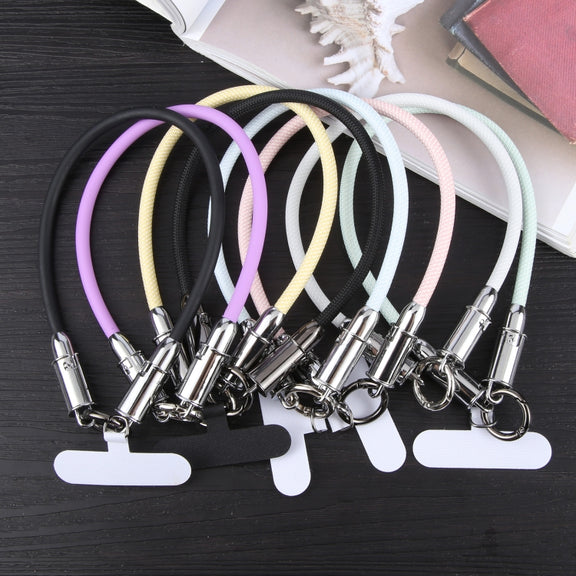 USB-C / Type-C to 8 Pin Data Cable Phone Anti-lost Short Lanyard, Length: 30cm(Black Braid)