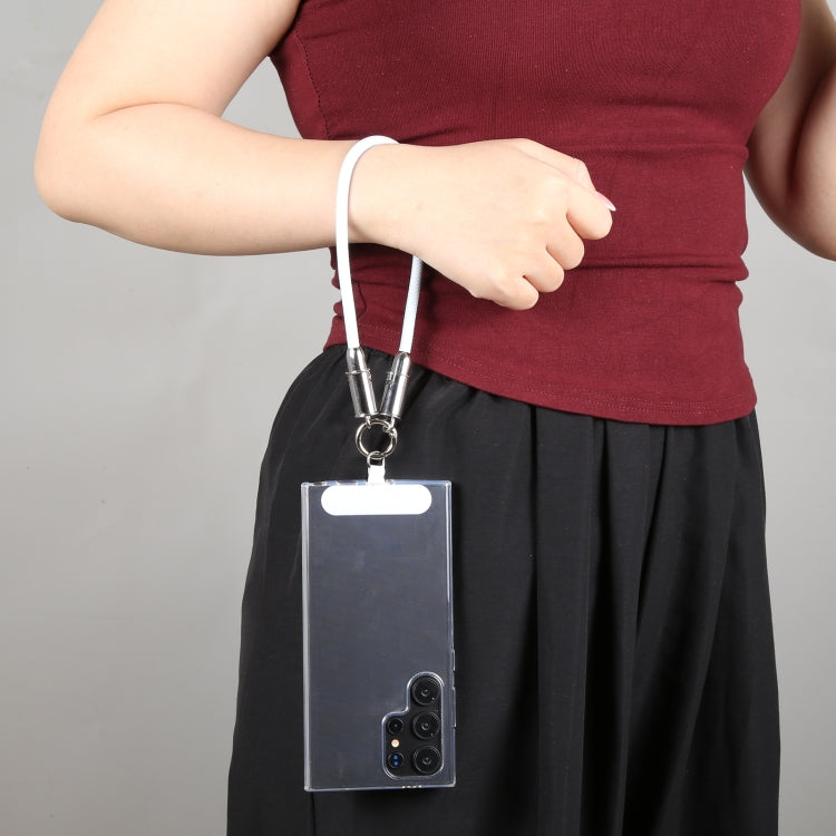 USB-C / Type-C to 8 Pin Data Cable Phone Anti-lost Short Lanyard, Length: 30cm(Black Braid)