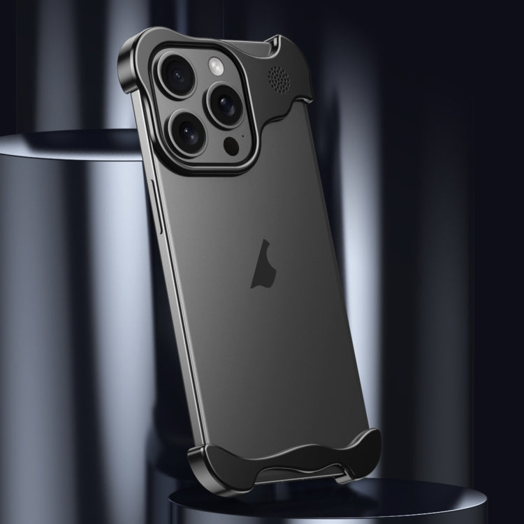 For iPhone 16 Pro Aromatherapy Alloy Frameless Phone Case(Black)