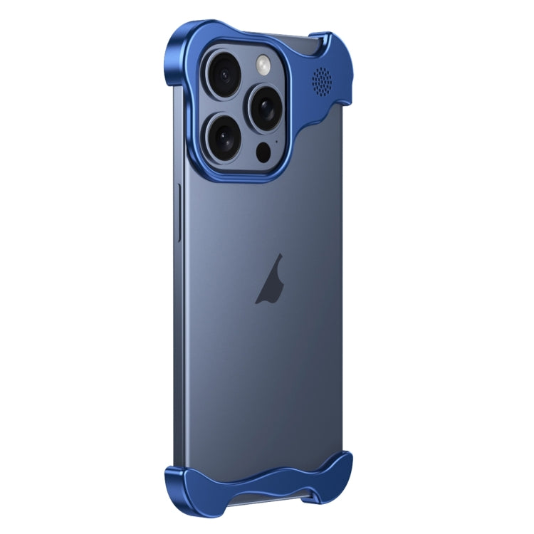For iPhone 16 Pro Aromatherapy Alloy Frameless Phone Case(Blue)