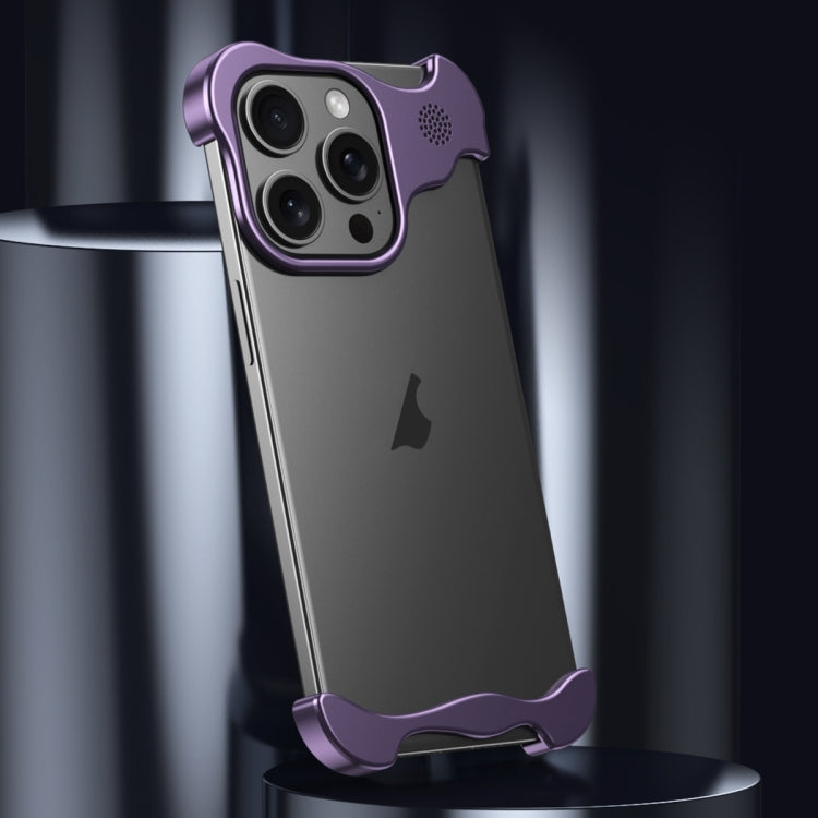 For iPhone 16 Pro Max Aromatherapy Alloy Frameless Phone Case(Purple)