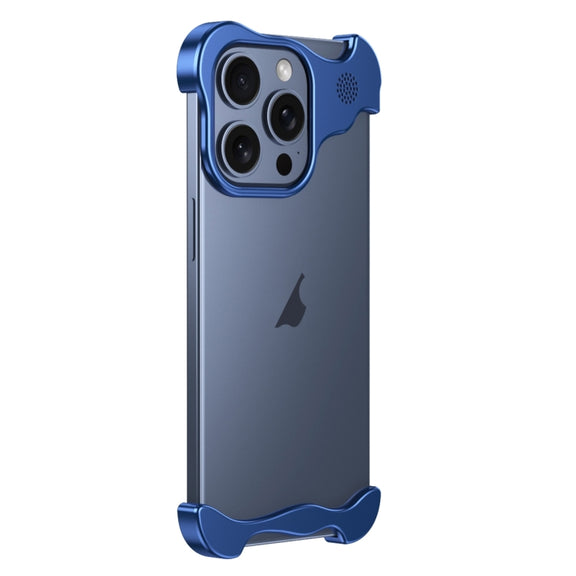 For iPhone 16 Pro Max Aromatherapy Alloy Frameless Phone Case(Blue)