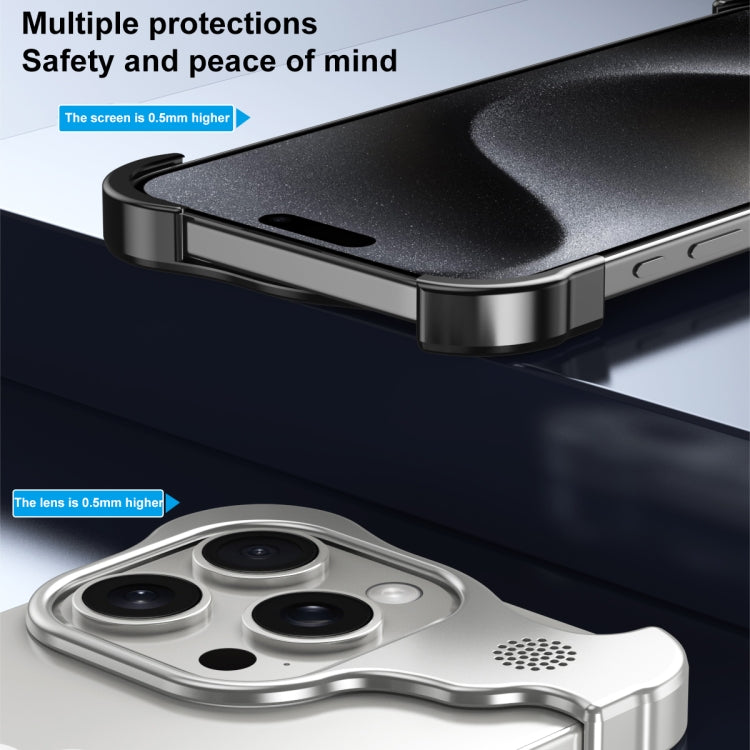 For iPhone 16 Pro Max Aromatherapy Alloy Frameless Phone Case(Blue)