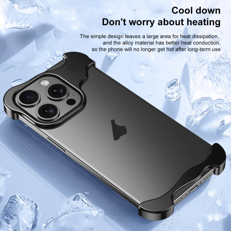 For iPhone 16 Aromatherapy Alloy Frameless Phone Case(Silver)