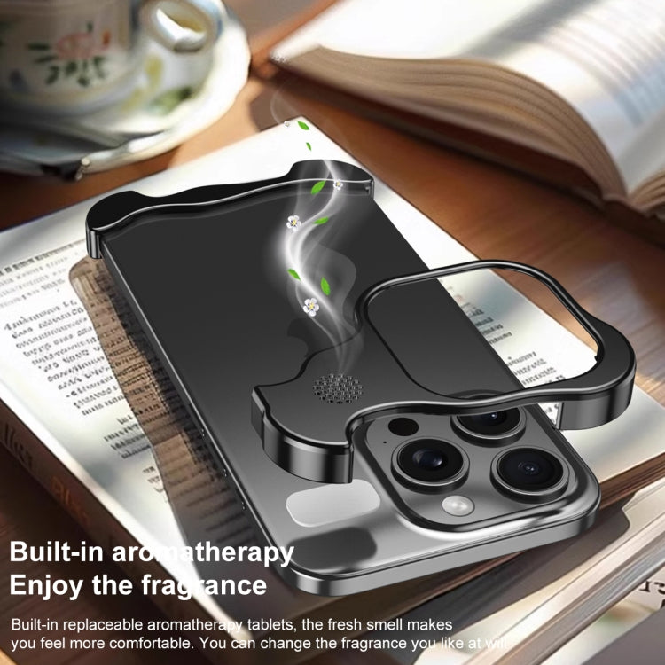 For iPhone 16 Plus Aromatherapy Alloy Frameless Phone Case(Blue)