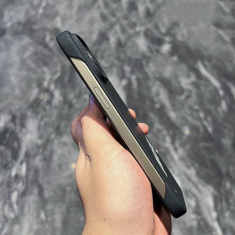 For iPhone 15 Carbon Fiber Frameless Cooling Phone Case(Silver)