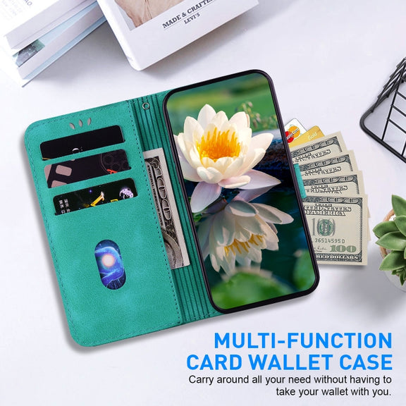 For iPhone 16 Plus Lotus Embossed Leather Phone Case(Green)