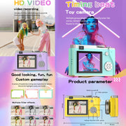 LK003 2.4 inch Dual-lens 4K HD CCD Camera Retro Kids Camera(White)