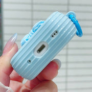 For AirPods 3 3D Dot Bowknot Bluetooth Earphone Protective Case(Blue)