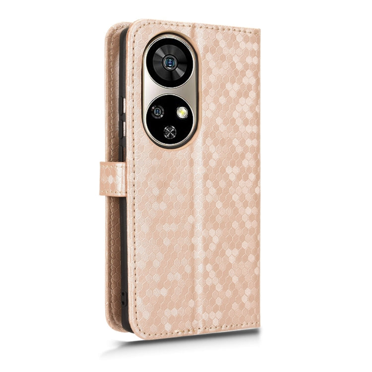 For Ulefone Note 17 Pro Honeycomb Dot Texture Leather Phone Case(Gold)