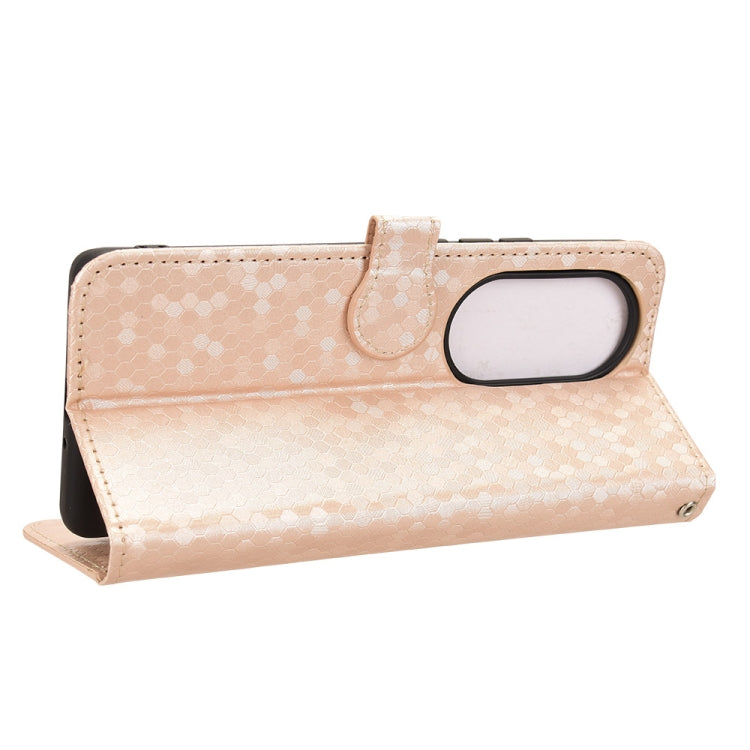 For Ulefone Note 17 Pro Honeycomb Dot Texture Leather Phone Case(Gold)