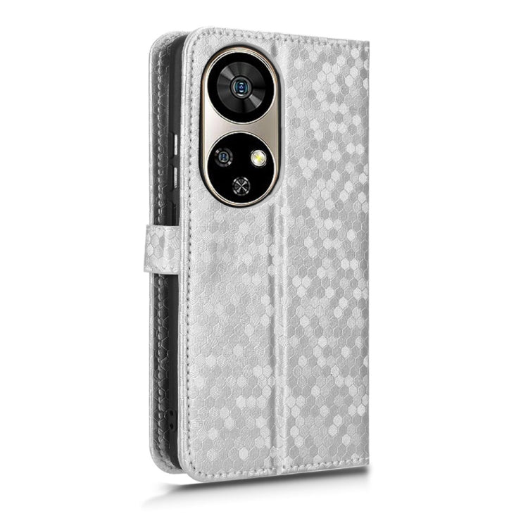 For Ulefone Note 17 Pro Honeycomb Dot Texture Leather Phone Case(Silver)
