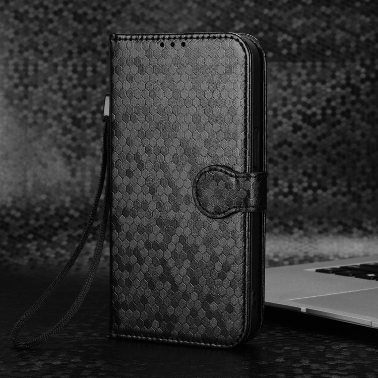 For Ulefone Note 18 Ultra Honeycomb Dot Texture Leather Phone Case(Black)
