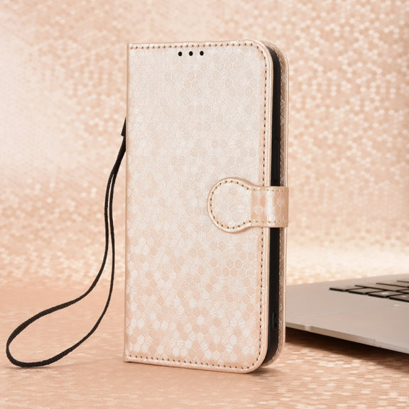 For Ulefone Note 18 Ultra Honeycomb Dot Texture Leather Phone Case(Gold)