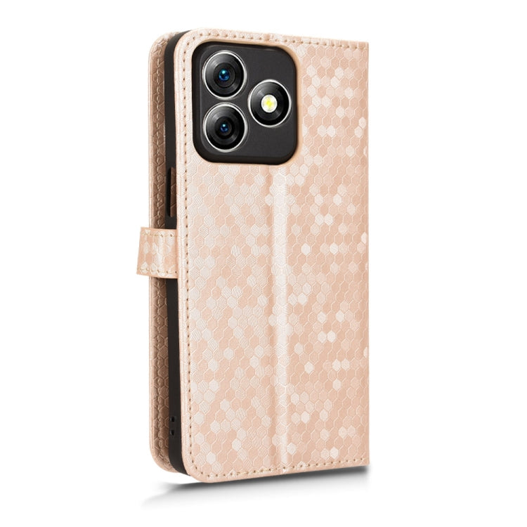 For Ulefone Note 18 Ultra Honeycomb Dot Texture Leather Phone Case(Gold)