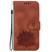 For Google Pixel 9 Pro Lotus Embossed Leather Phone Case(Brown)