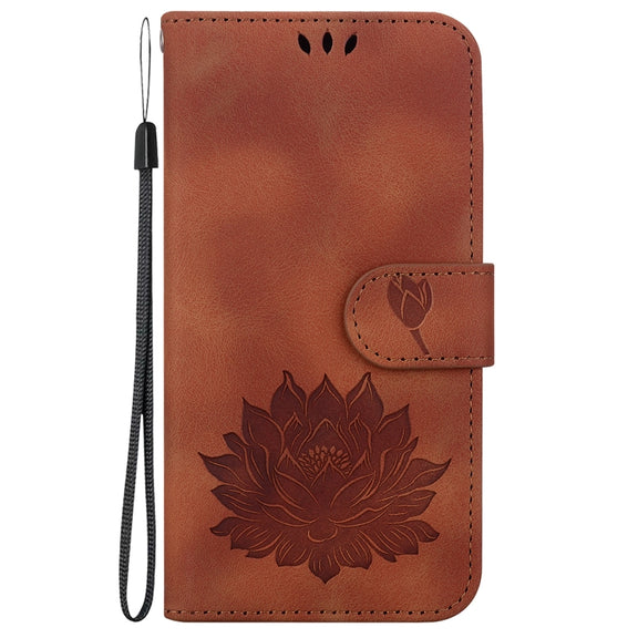 For Google Pixel 9 Pro Lotus Embossed Leather Phone Case(Brown)
