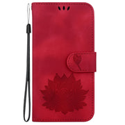 For Google Pixel 9 Pro Lotus Embossed Leather Phone Case(Red)