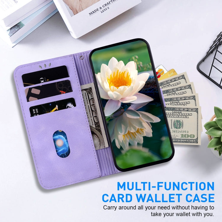 For Google Pixel 9 Pro Lotus Embossed Leather Phone Case(Purple)