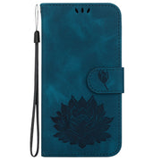 For Google Pixel 9 Lotus Embossed Leather Phone Case(Dark Blue)