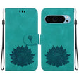 For Google Pixel 9 Lotus Embossed Leather Phone Case(Green) - free shipping - PMC TechLife - Order now!