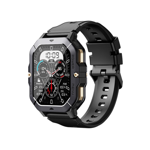 LEMFO C28 2.02 inch Sport Smart Watch, Support Bluetooth Call / Sleep / Blood Oxygen / Heart Rate / Blood Pressure Health Monitor(Black)