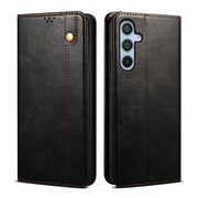 For Samsung Galaxy S25+ 5G Oil Wax Crazy Horse Texture Leather Phone Case(Black)