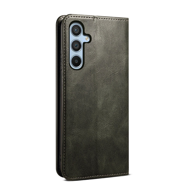 For Samsung Galaxy S25+ 5G Oil Wax Crazy Horse Texture Leather Phone Case(Green)