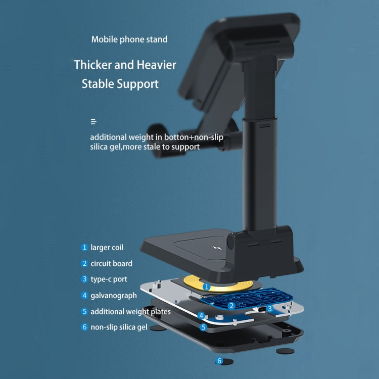 T6 2 in 1 Portable Folding Stand Wireless Charging, Style:Double Charge(White)