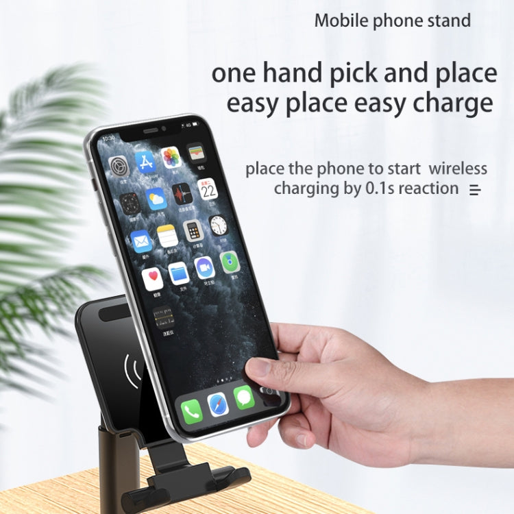 T6 2 in 1 Portable Folding Stand Wireless Charging, Style:Double Charge(White)