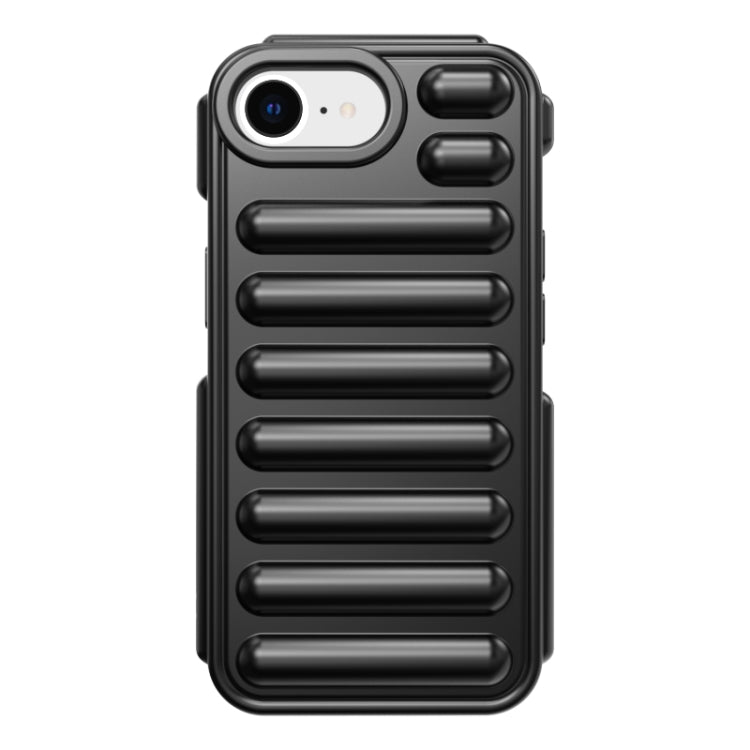 For iPhone 16e Capsule Series Candy Color TPU Phone Case(Black)