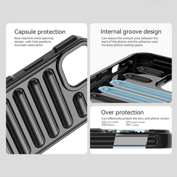For iPhone 16e Capsule Series Candy Color TPU Phone Case(Black)
