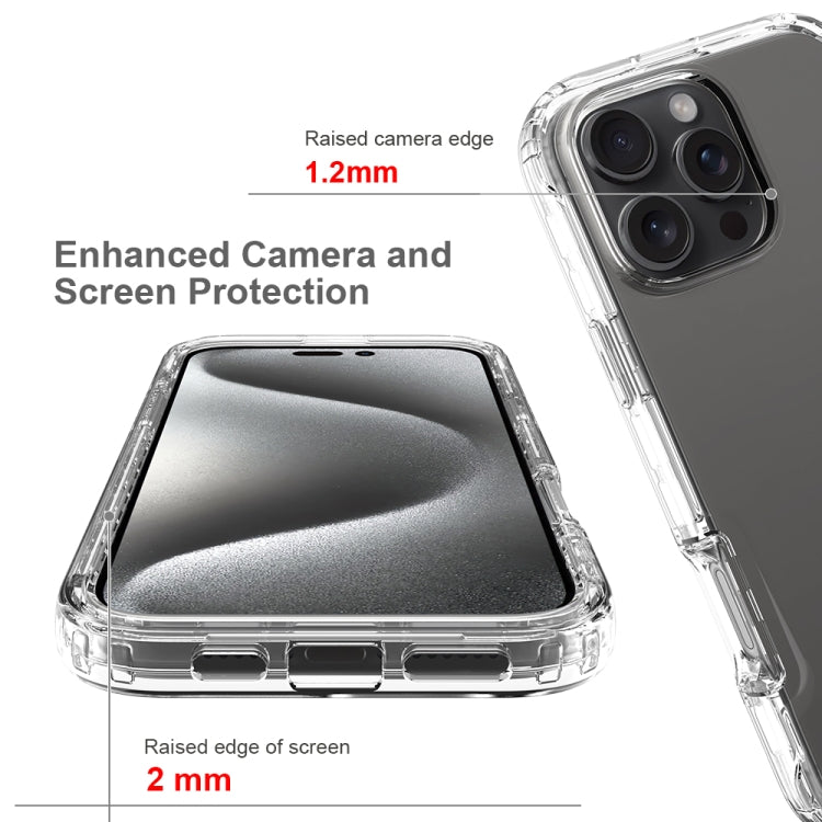 For iPhone 16 Pro Max Clear TPU Hybrid PC Shockproof Phone Case(Transparent)