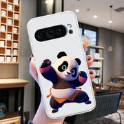 For Google Pixel 9 Colored Drawing Pattern Transparent TPU Phone Case(Panda)