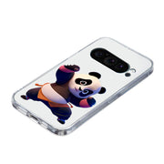 For Google Pixel 9 Colored Drawing Pattern Transparent TPU Phone Case(Panda)