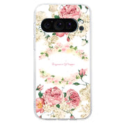For Google Pixel 9 Colored Drawing Pattern Transparent TPU Phone Case(Rose)