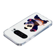 For Google Pixel 9 Pro Colored Drawing Pattern Transparent TPU Phone Case(Panda)