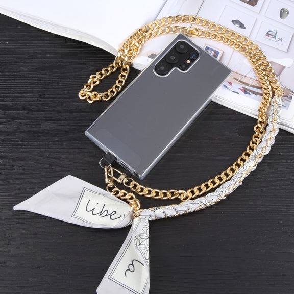 Mobile Phone Anti-lost Silk Scarf Half Pack Long Lanyard(Blue)