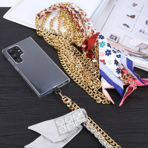 Mobile Phone Anti-lost Silk Scarf Half Pack Long Lanyard(Red)