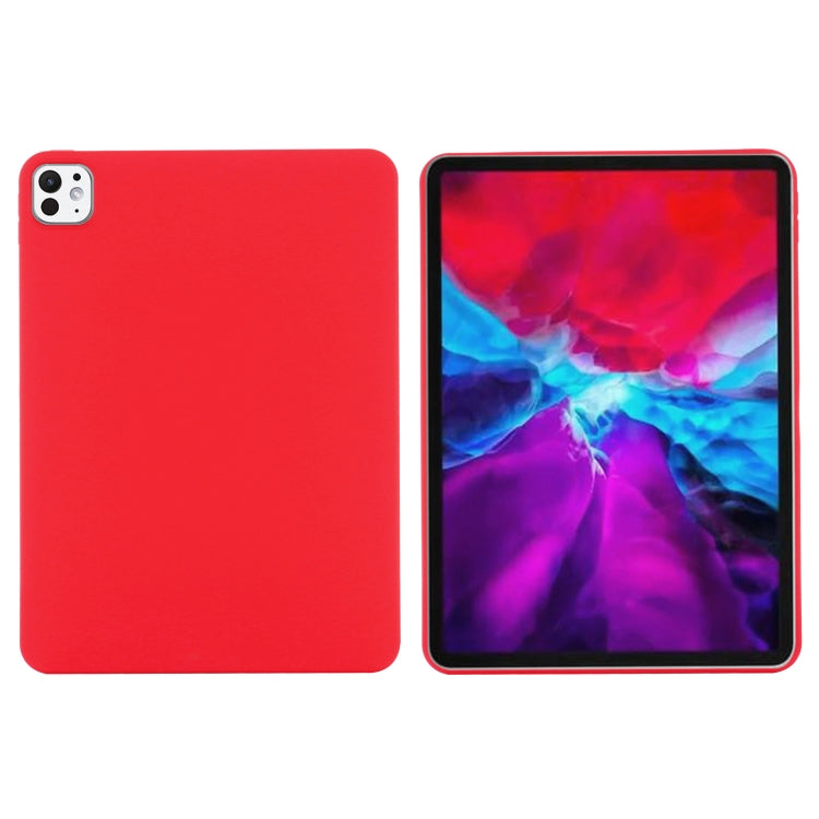For iPad Pro 13 2024 Pure Color Liquid Silicone Shockproof Tablet Case(Red)