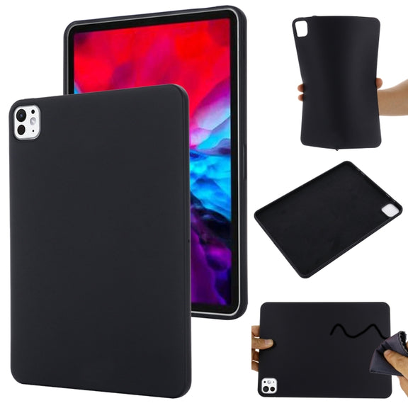 For iPad Pro 13 2024 Pure Color Liquid Silicone Shockproof Tablet Case(Black)