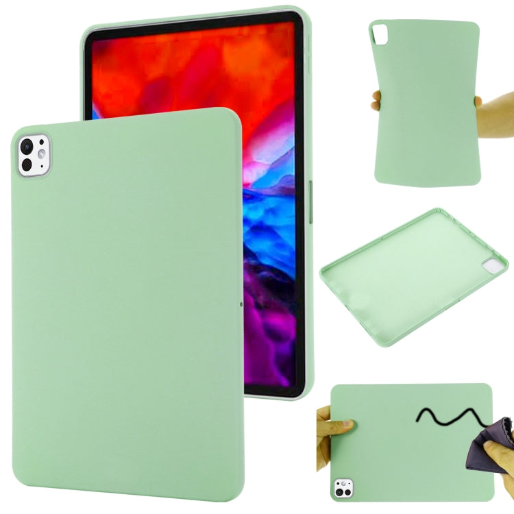 For iPad Pro 11 2024 Pure Color Liquid Silicone Shockproof Tablet Case(Green)