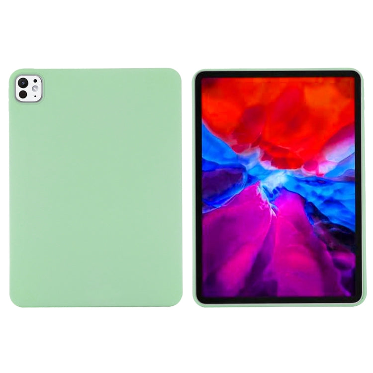 For iPad Pro 11 2024 Pure Color Liquid Silicone Shockproof Tablet Case(Green)
