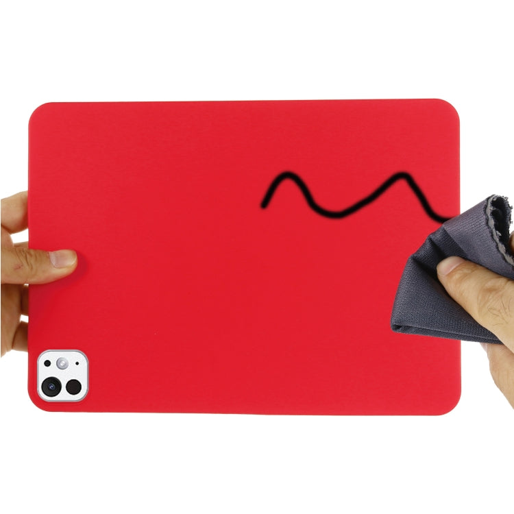 For iPad Pro 11 2024 Pure Color Liquid Silicone Shockproof Tablet Case(Red)