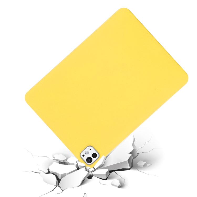 For iPad Pro 11 2024 Pure Color Liquid Silicone Shockproof Tablet Case(Yellow)