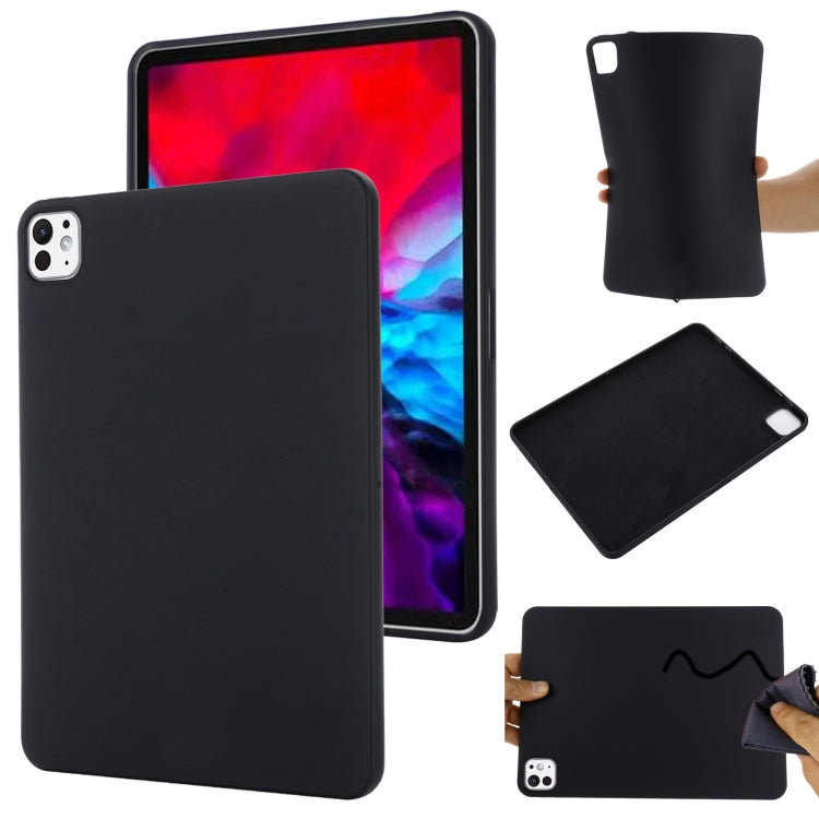 For iPad Pro 11 2024 Pure Color Liquid Silicone Shockproof Tablet Case(Black)