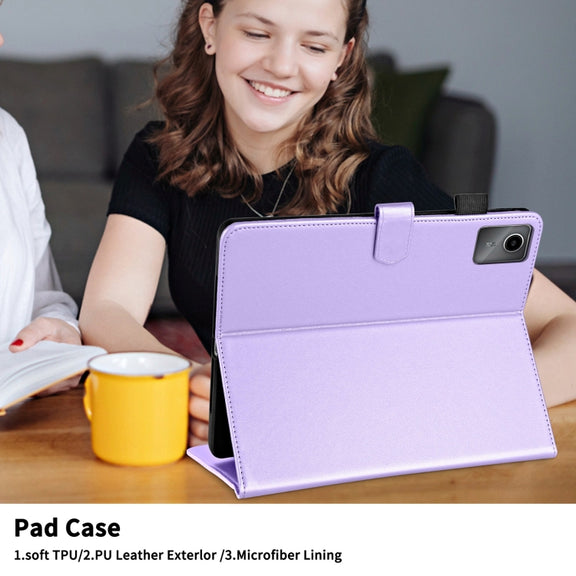 For Lenovo Tab M11 / Xiaoxin Pad 11 2024 Rhombus Lattice Leather Tablet Case(Purple)