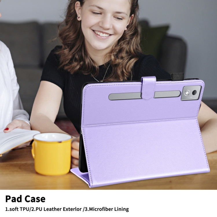 For Lenovo Xiaoxin Pad Pro 12.7 2025 Rhombus Lattice Leather Tablet Case(Purple)