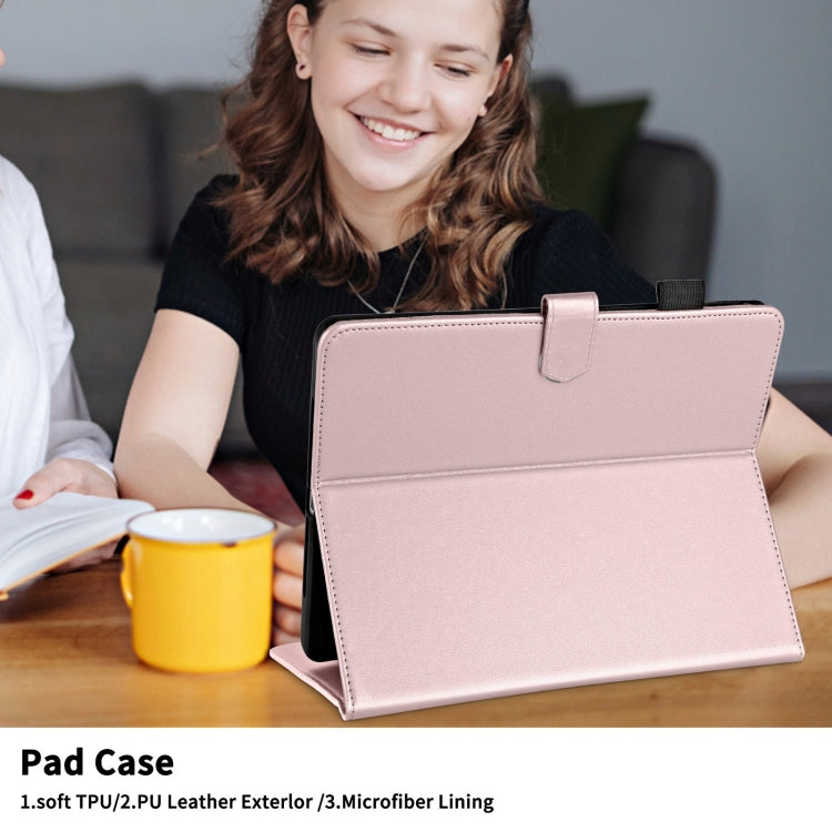 For Honor Pad 9 Rhombus Lattice Leather Tablet Case(Rose Gold)
